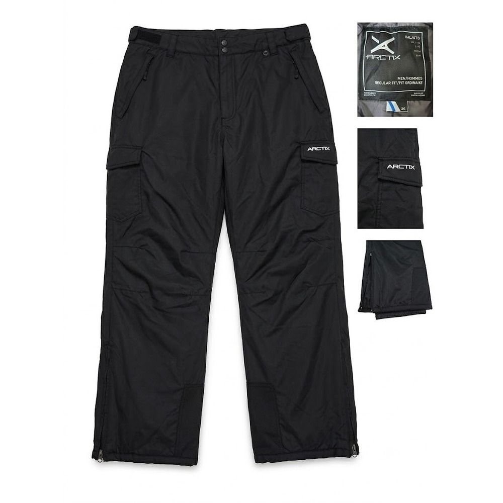 Arctix Insulated Cargo Ski Pants Mens XXL Black Snowboard Winter Snow